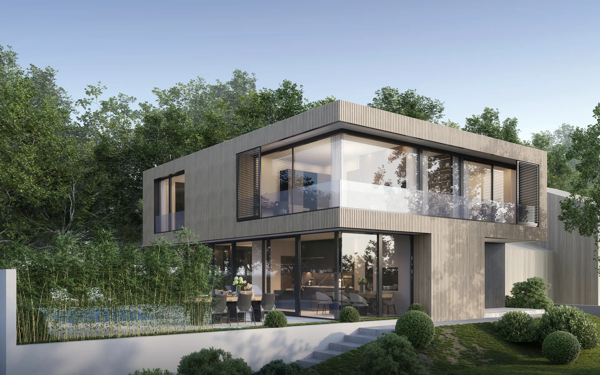 Wohnhaus Holz nachhaltig cruu architecture markus mehwald marcus geitlinger architektur nachhaltig ganzheitlich planen BIM Planung Generalplanung stuttgart münchen